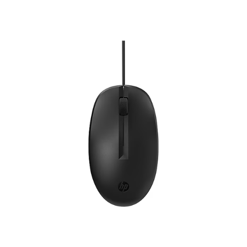 Refurbished HP 125 Wired Optical USB Mouse with Plug-and-Play Connectivity, Comfortable Ergonomic Design, Black